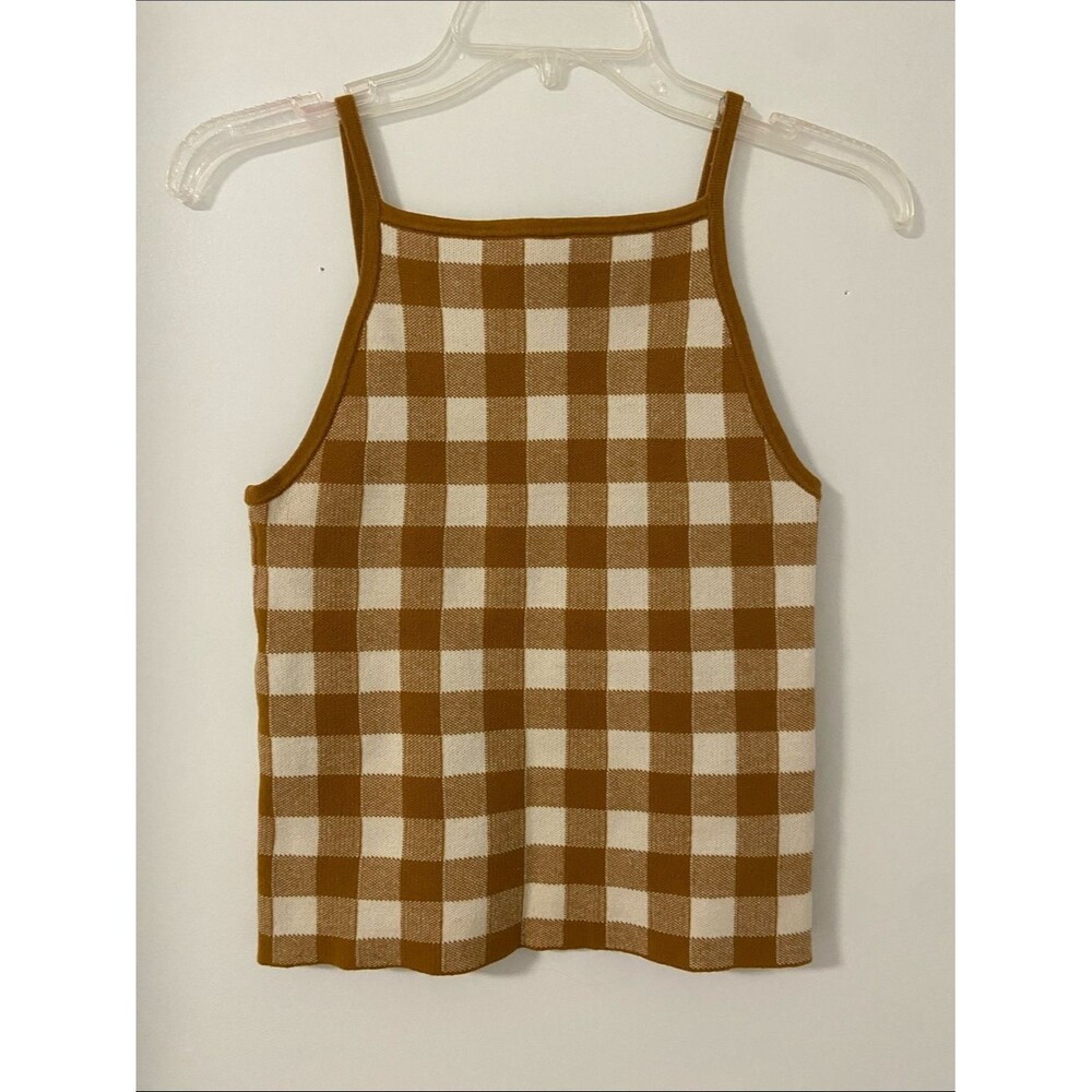 Madewell Gingham Apron Sweater Tank
